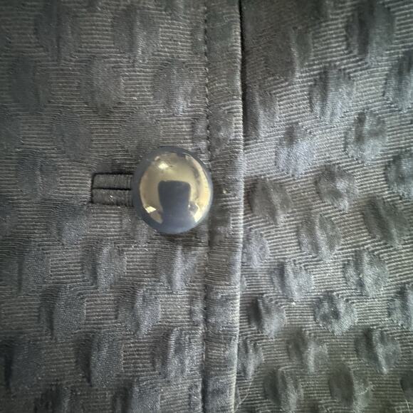 Talbots Quilted Navy Blue Blazer With Button Front And Split Back - Picture 3 of 7